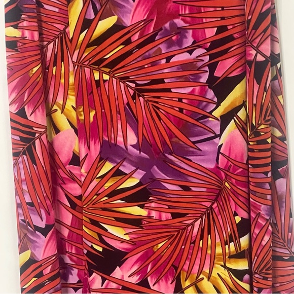 West End tropical slinky stretch midi skirt women’s Size L tropical asymetrical - Picture 3 of 11